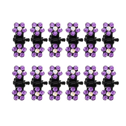 Unique Bargains Girl's Metal Rhinestone Mini Floral Hair Claw Clip 12 ...