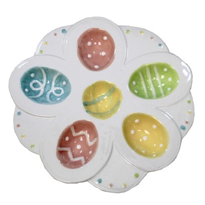 Tabletop 8.25" Parade Egg Tray Johanna Parker Easter Deviled Transpac  -  Serving Platters