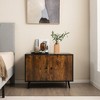 Tangkula Industrial Cat Litter Box Enclosure Hidden Washroom Cat House End Table Cabinet - 3 of 4