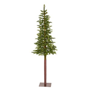 6ft Nearly Natural Pre-Lit LED Alaskan Alpine Artificial Christmas Tree Clear Lights - 1 of 4