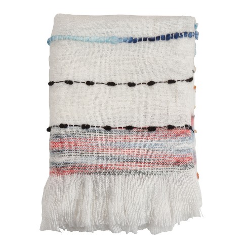 Saro Lifestyle Saro Lifestyle Woven Throw With Chunky Design Multi 50