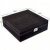 Two - Layer Jewelry Box Organizer with Lock, Black Storage Case 10.2" X 10.2" X 3.5" - 4 of 4