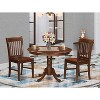 HomeStock 3-Pc Mahogany Finish Solid Wood Top - Dining Room Set - Seats 4 - 2 of 4