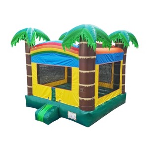 JumpOrange 13'x13' Safari Commercial Grade Bounce House with Basketball Hoop, and Air Blower Included. - 1 of 4