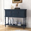 ChicFurnit Decorative Storage Cabinet Retro Console Table with Storage for Living Room, Blue, 46.00"*16.90"*8.30" - 2 of 4