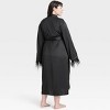 Women's Satin & Feather Robe - Auden™ - image 2 of 3