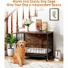 Indoor/Outdoor Metal Dog Crate - Heavy Duty Kennel w/Shelves & Storage Cabinet for All Dogs - 3 of 4