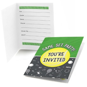 Big Dot of Happiness You Got Served - Tennis - Fill In Baby Shower or Tennis Ball Birthday Party Invitations (8 count) - 1 of 4