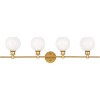 Elegant Lighting Collier 4 light Brass and Frosted white glass Wall sconce - 3 of 4