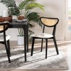 Baxton Studio 2pc Dannell Fabric and Wood Dining Chairs: Mid-Century, Rattan Detail, Foam Padded - 3 of 4