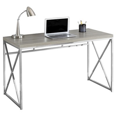 Chrome Metal Computer Desk - Dark Taupe - EveryRoom