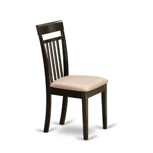 East West Furniture,Capri slat back Chair for dining room with Fabric Seat - 1 of 3
