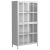 DOMETOUR Metal Storage Cabinet Glass Door Cabinet, With Adjustable Shelves for Home Office - 4 of 4