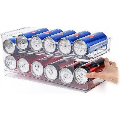LunaLulinlk Double Layers Soda Can Fridge Storage Organisers, Automatic Drink Can Dispenser, Can Dispenser Rack, Rolling Tin Can Storage