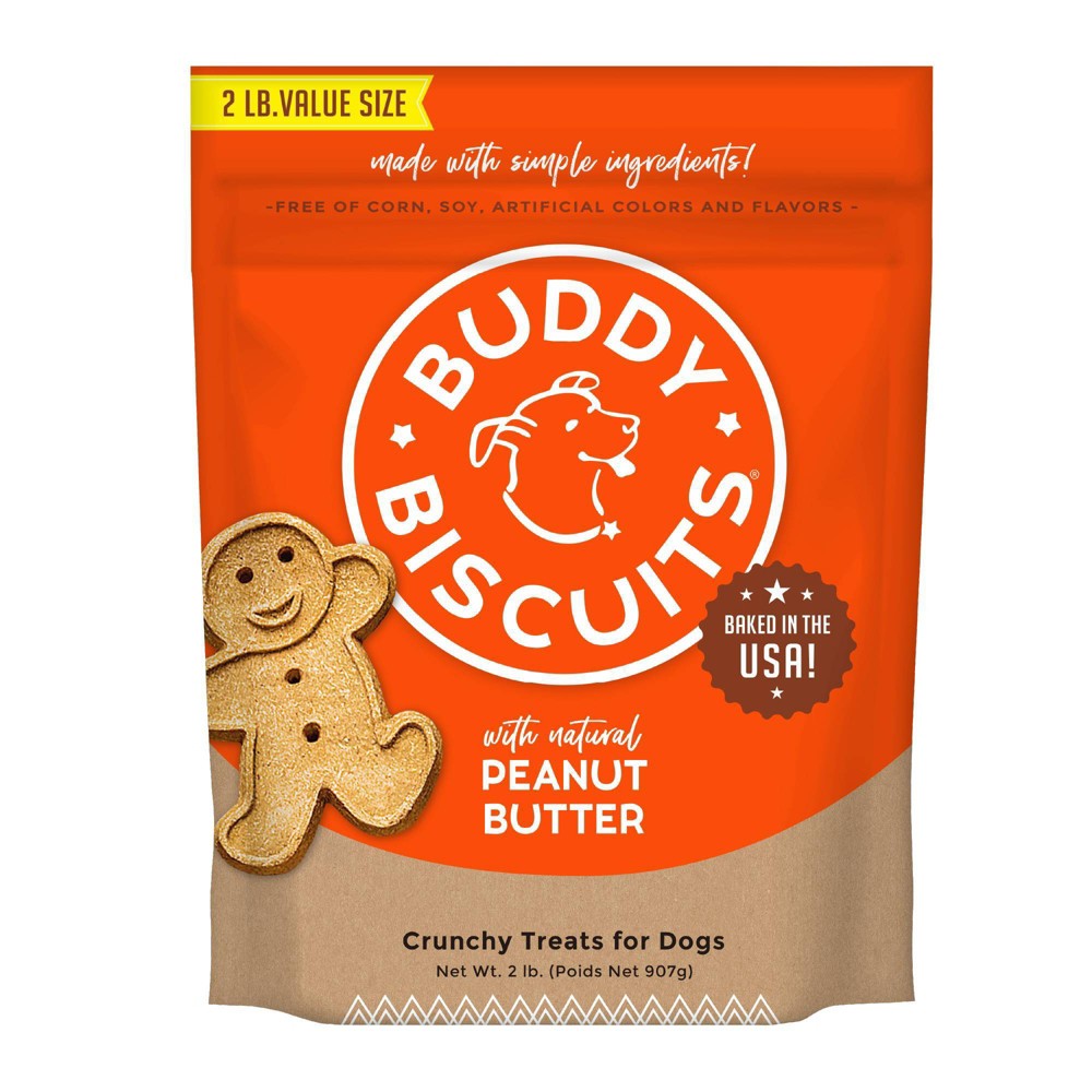 Photos - Dog Food Buddy Biscuits Oven Baked Crunchy Peanut Butter Dog Treats - 2lb