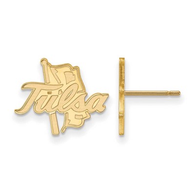 Black Bow Jewelry 14k Yellow Gold Tulsa Golden Hurricanes NCAA Post Earrings