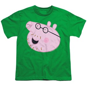 Peppa Pig Daddy Pig Face Kids T Shirt For Youth  Kelly Green  Medium - 1 of 4