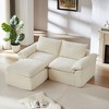 Racxily Modern corduroy cloud sofa, can be freely combined and has a comfortable sitting experience, suitable for modern living room - 3 of 4