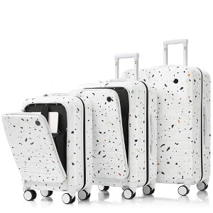 YOOCOZZ 3 Piece Luggage Sets with USB Port and Spinner Wheels,Airline Certified Carry on Luggage with Cup Holder and Front Opening Design - 1 of 4