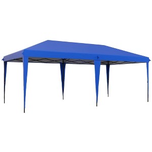 Aghana Digitals Blue Pop Up Gazebo Canopy: 10'x19.2' Outdoor Party Tent with UV Protection, - 1 of 4