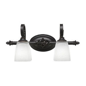 Toltec Lighting Elegante 2 - Light Vanity in  Dark Granite with 4.5" Square White Muslin Shade - 1 of 1