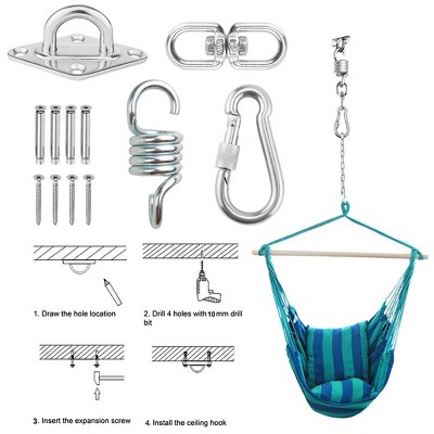 Northlight Stainless Steel Ceiling Mount Kit for Hanging Chair with Chain and Swivel Hook