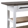 Farmhouse Wood Rectangle Console Table White - Olivia & May - 4 of 4