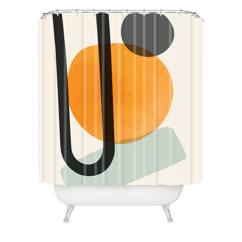 Domonique Brown Shower Curtain Orange - Deny Designs, 1 of 5