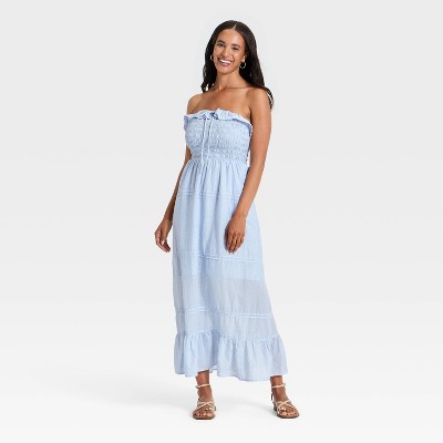 Женские свитеры Universal Thread Women's Cotton Maxi Pullover Sundress - Universal Thread™ Blue S — фото 3