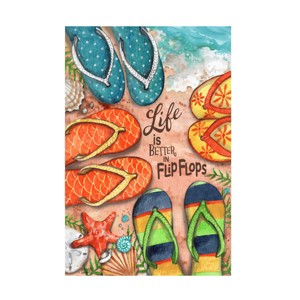 Trademark Fine Art -Melinda Hipsher 'Life Is Better In Flip Flops Sand' Canvas Art - 1 of 4