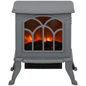 NAYSAYE Indoor Fireplace Freestanding Compact Stove with Flame Effect for Living Room, Gray, 14.8"*9"*17.3" - 1 of 4