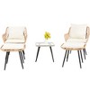 Anybear 5PC Yellow-Beige Wicker Rattan Table and Chairs Set with Ottoman Patio Bistro Set - 4 of 4