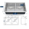 Kitchen Sink, 30/33 Inch Brushed Nickel Undermount Kitchen Bar Sink with Single-tier Track - 2 of 4