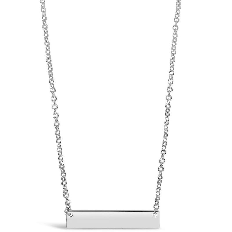 SHINE by Sterling Forever Sterling Silver Mini Bar Pendant Necklace, 1 of 6
