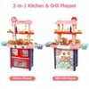 2-In-1 Children's Kitchen Toy Set and Barbecue Set, Children's Play Kitchen with Game Sink,Bamboo Tableware Storage Box, Knife and Fork Storage Rack - 3 of 4