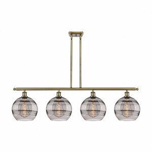 Rochester - 4 Light Stem Hung Island In Industrial Style-12.13 Inches Tall and 48.25 Inches Wide - 1 of 1