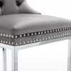 Sapphtopaz Modern Bar Stools Velvet Dining Chairs with Button Back & Rivet Trim Counter Bar Stool Set of 2 for Kitchen Island, Dining Room - 3 of 4