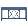 60"Acacia Veneer Console Table with 4 Spacious Drawers Modern Crisscross Design Entryway Table with Open Bottom Storage Farmhouse Sofa Table - 2 of 3