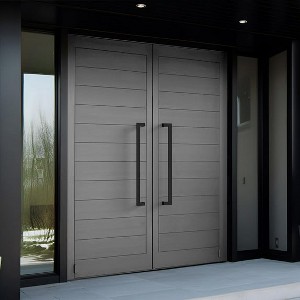 Modern Black Push Pull Door Handle – Long Stainless Steel Handle for Glass, Barn, Wood, or Shower Doors – Contemporary Front Entry or Interior Use - 1 of 4