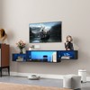 TiramisuBest 65.35in Wall Mounted Floating TV Stand with 20 Color LEDs and Charging Station - 2 of 4
