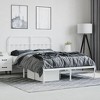 vidaXL Powder-Coated Steel Bed Frame with Headboard, White - Durable, Elegant Design, Extra Storage Space - 3 of 4