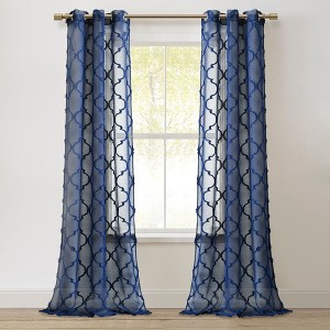 2pk 38"x84" Sheer Avon Trellis Curtain Panels - 1 of 4