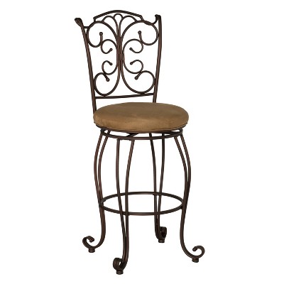 30" Genna Back Barstool Brown - Linon