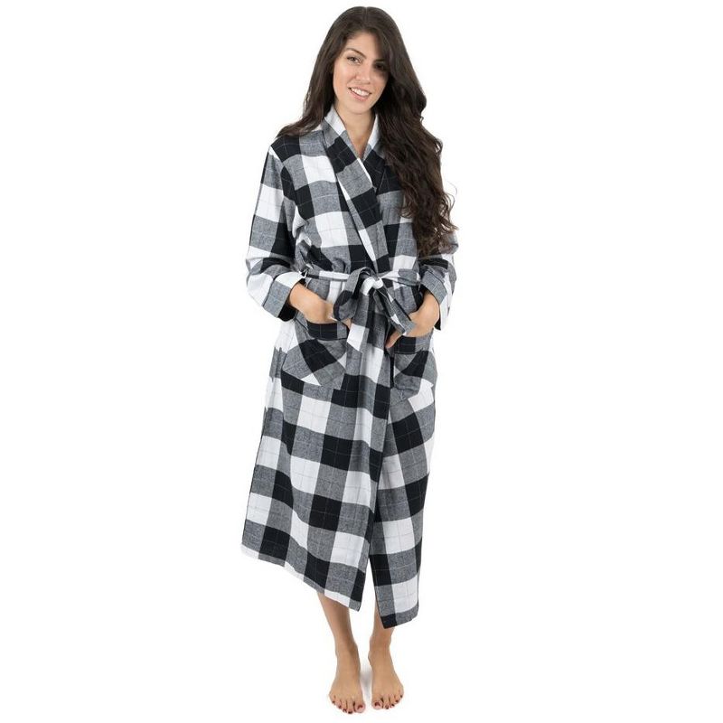 Leveret Womens Flannel Robe, 2 of 3