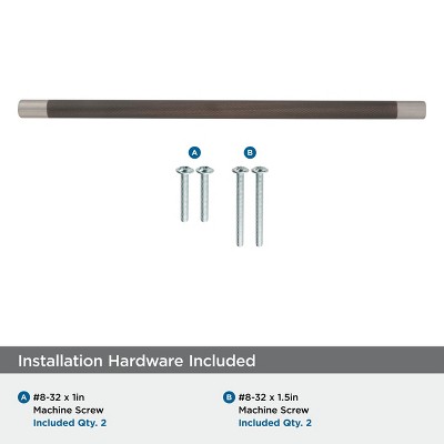 Esquire 12-5/8" Satin Nickel and Bronze Cabinet Pull