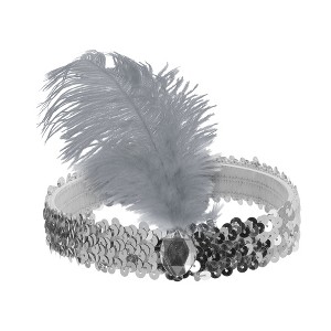 Unique Bargains Women's Feathers Faux Diamond Headbands 1 Pc - 1 of 4