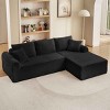 Modular Sectional Chaise Lounge Sofa, Free-Combination Sofa with Arched Armrests, Upholstered Corduroy Sofa with Cushion-Coolbibila - 3 of 4