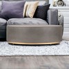 HomeRoots 28" Gray And Brass Concrete And Brass Oval Coffee Table - 2 of 4