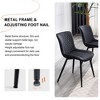 Dexmalle Set of 2 Modern Faux Leather Side Dining Chair,Black - 4 of 4