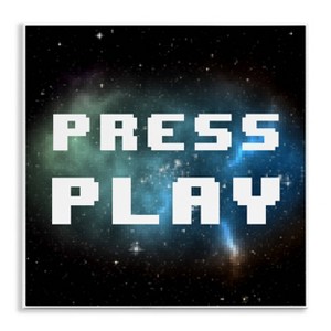 Stupell Industries 17"x17" Kids' Press Play Nebula Wall Art Unframed - 1 of 4